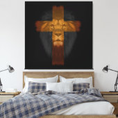 Jezus Leeuw van Juda Verpakt Canvas Afdruk (Insitu (Slaapkamer))