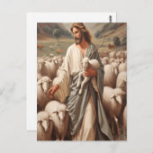 Jezus leidt zijn trouwe kudde briefkaart (Voorkant / Achterkant)