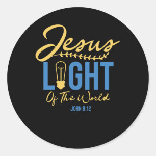 Jezus licht van de wereld - bijbelse versie ronde sticker