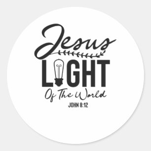 Jezus licht van de wereld - bijbelse versie ronde sticker