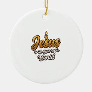Jezus Licht van de Wereld Kaars Christelijke Vect Keramisch Ornament
