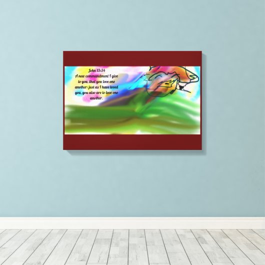 Jezus liefde canvas afdruk (Insitu (Houten vloer))