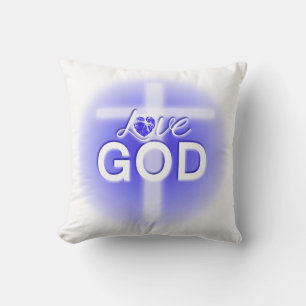Jezus Liefde God Kruis Blauwe Hart Kussen