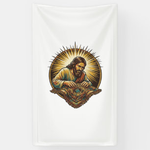 Jezus liet kleine SD-kaart vallen Verloren tapijt Spandoek