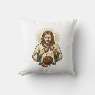 Jezus liet zware medicijnbal teen pijn gym humor v kussen