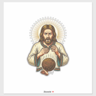 Jezus liet zware medicijnbal teen pijn gym humor v sticker