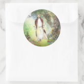 Jezus loopt in de tuin van Gethsemane Ronde Sticker (Tas)