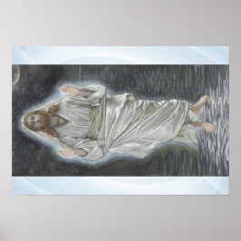 Jezus loopt op het zee poster