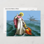 Jezus loopt op water briefkaart (Voorkant / Achterkant)