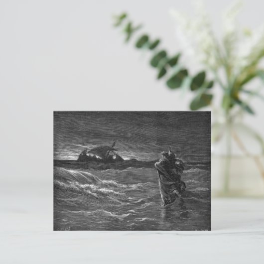 Jezus loopt op water briefkaart (Staand voorkant)