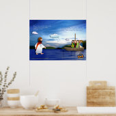 Jezus loopt op water poster (Keuken)