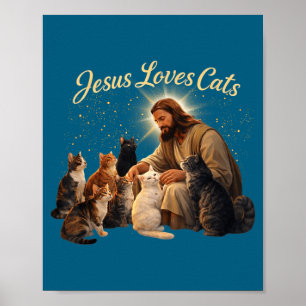 Jezus Loves Katten Christelijke Kattenliefhebber J Poster