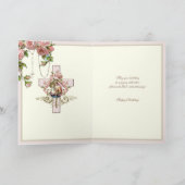 Jezus Maagd Mary Floral Rozen Religieuze Kaart (Binnen)