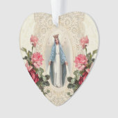 Jezus Maagd Mary Religieuze  Rozen Lace Ornament (voorkant)