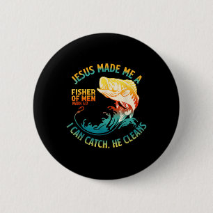 Jezus maakte mij een Fisher Bijbelvers Marcus 1_17 Ronde Button 5,7 Cm