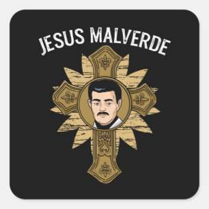 Jezus Malverde Religie Mexico Gift Jesus Malverde Vierkante Sticker