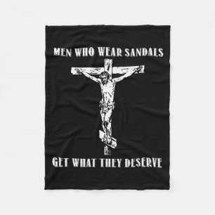 Jezus Mannen Die Sandalen Dragen Krijgen Wat Hun T Fleece Deken