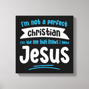 Jezus Mannen Vrouwen Kinderen Fun Christelijke Fai Canvas Afdruk