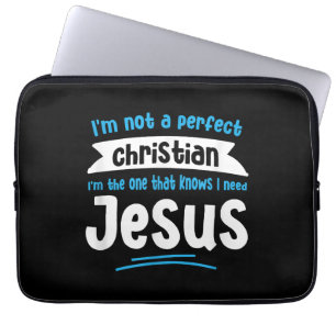 Jezus Mannen Vrouwen Kinderen Fun Christelijke Fai Laptop Sleeve