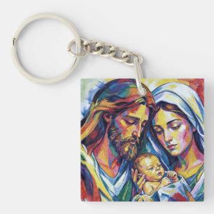 Jezus Maria en Jozef Sleutelhanger