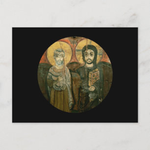 Jezus met Abbot Coptic Icon Briefkaart