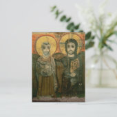 Jezus met Abbot Coptic Icon Briefkaart (Staand voorkant)