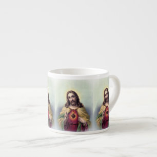 Jezus met gloeiend hart espresso kop