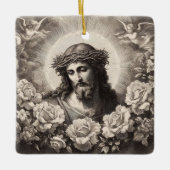 Jezus met het licht van de zon keramisch ornament (Voorkant)