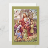  Jezus met kinderen plat Pasen Feestdagenkaart (Voorkant / Achterkant)