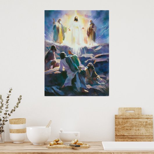 Jezus met Mozes en Elia op de berg Poster (Keuken)