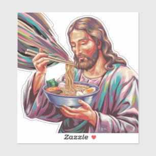 Jezus met Ramen Bowl Sticker