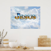 Jezus met wolken - Poster (Keuken)