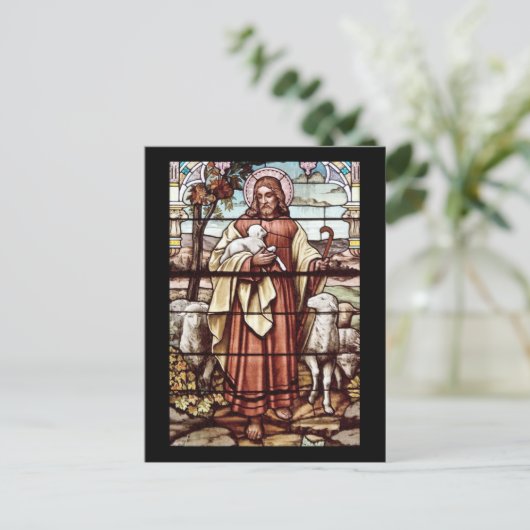 Jezus met zijn schaap briefkaart (Staand voorkant)