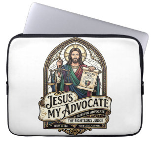 Jezus Mijn Advocaat Jezus Rechtszaal Advocaat Chri Laptop Sleeve