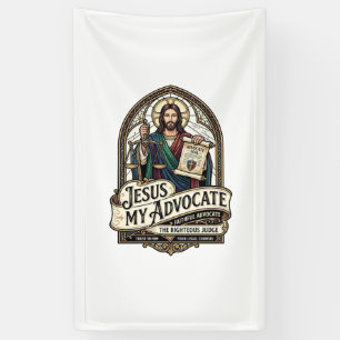 Jezus Mijn Advocaat Jezus Rechtszaal Advocaat Chri Spandoek