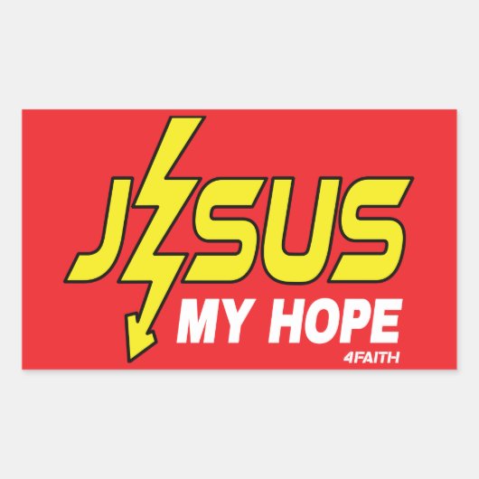 Jezus, mijn hoop rechthoekige sticker (Voorkant)
