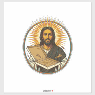Jezus Misleid Door Lege Pizzadoos Feest Eten Humor Sticker