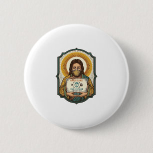 Jezus Mislukt Gezichtsontgrendeling Masker Herkenn Ronde Button 5,7 Cm