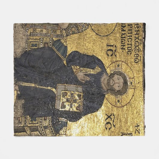 Jezus mozaïek in hagia sophia Fleece Blanket (Voorkant (Horizontaal))