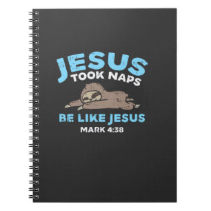 Jezus nam dutjes luiaard grappige Bijbeltekst God Notitieboek