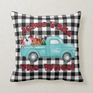 Jezus neemt het wiel Christelijk Kussen