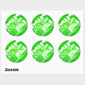 Jezus; Neon Green Stripes Ronde Sticker (Vel)