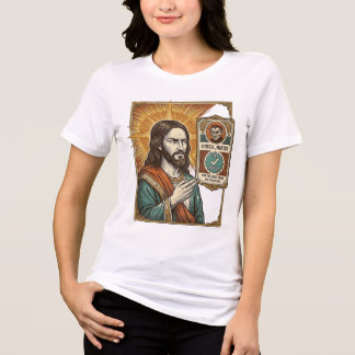 Jezus Nep Verifieerde Vinkje Scam Troll Sociale Hu Tri-Blend Shirt