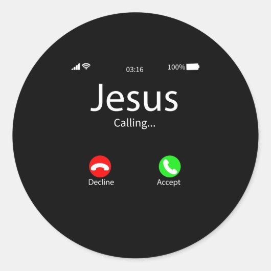 Jezus noemt Christelijk Ronde Sticker (Voorkant)