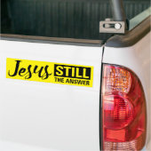 "Jezus nog steeds het antwoord" Bumpersticker (Op Truck)