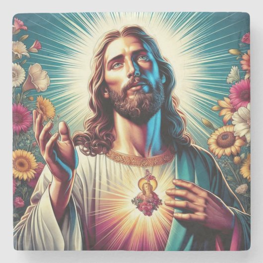 Jezus onderzetters! stenen onderzetter (Voorkant)