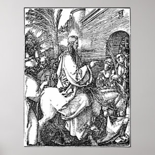 Jezus op de Donkeypalm Sunday Etching Poster