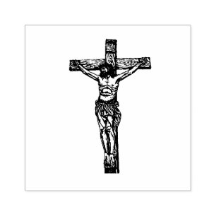 Jezus op de Kruiskroeg Religieus Katholiek Rubberstempel
