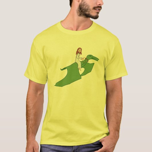 Jezus op een Pterodactyl T-shirt (Voorkant)