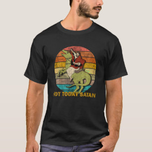 Jezus op een Raptor Retro Jezus rijden Dinosaurus T-shirt